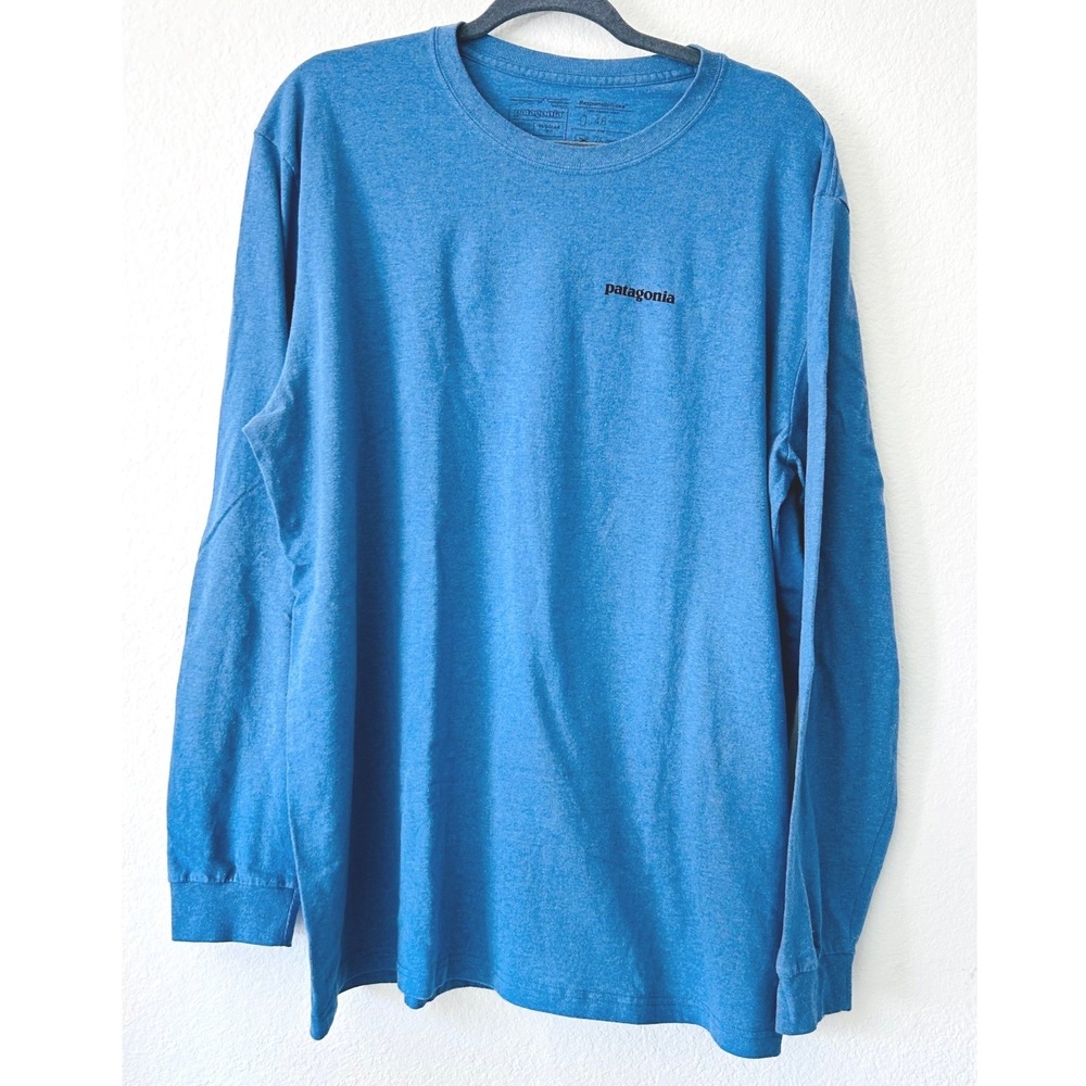 Patagonia Gorpcore XXL Responsibili-Tee Long Sleeve Blue Bison Graphic T-Shirt
